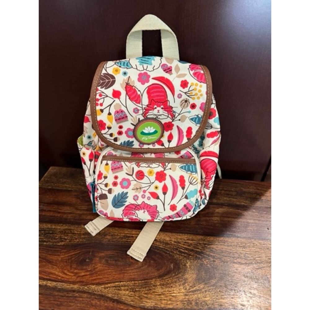 Lily Bloom Kids Backpack - Floral Red and Pink